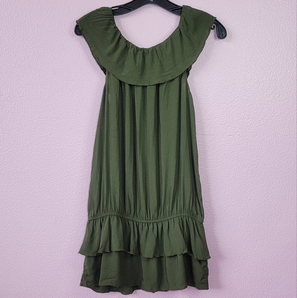 Express Olive Green Ruffle Tank Top / M. - Picture 2 of 9
